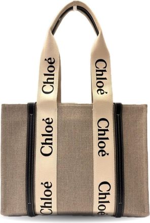 Chlo&eacute; Beige Canvas Tote Bag (Pre-Owned)