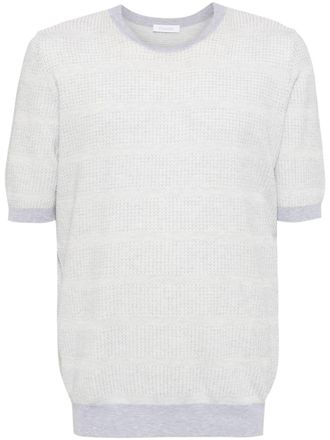 Cruciani short-sleeved jumper - men - Cotton - 52 - Grey