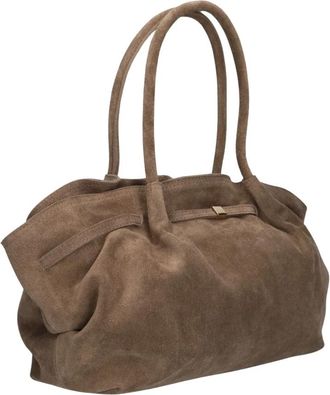 Notre-V Coline Medium Suede - Dames - Schoudertassen - Bruin - ONE Size - Su&egrave;de - Tassen