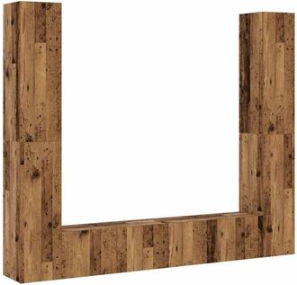 vidaXL Vidaxl - Muebles De Tv De Pared 6 Uds Madera Vieja Madera De Ingenier&iacute;a