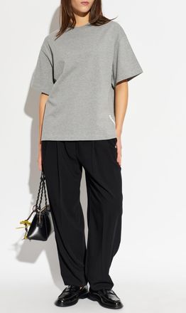 Jil Sander T-shirt With Printed Logo, Womens, Grey