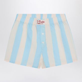 MC2 Saint Barth Blau/wei&szlig; gestreifte Boxy-Jr-Shorts von Mc2 Saint Barth