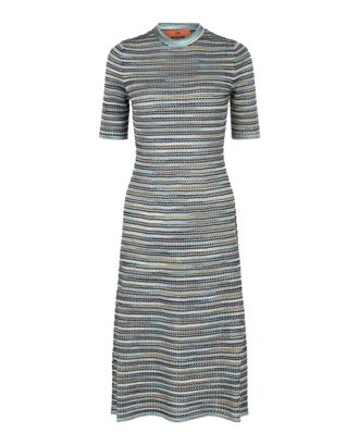 M Missoni Striped Crochet Midi Dress