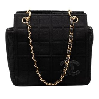 Chanel Pre-owned Shoulder Bags, female, Black, Size: ONE SIZE Pre-owned Quilted Cotton Shoulder Bag