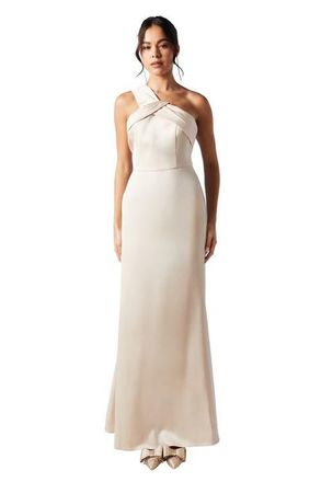Coast Satin Bridesmaid Maxi Dress in Champagne at Nordstrom, Size 10