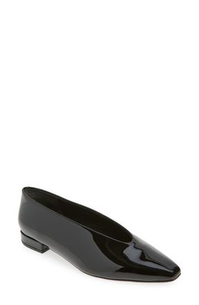 Jeffrey Campbell Hinted Pointed Toe Flat in Black Patent at Nordstrom, Size 5.5