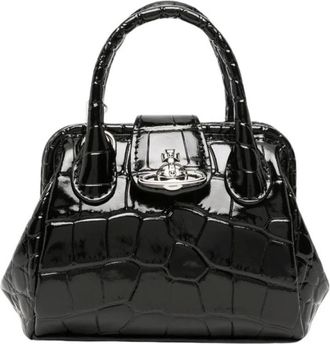 Vivienne Westwood Pamela Embossed Croc Mini - - Bags - Donna - Nero - ONE SIZE