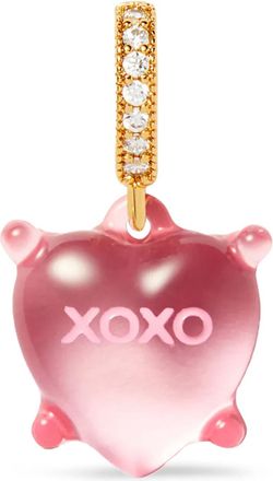 Crystal Haze XOXO necklace pendant - women - Cubic Zirconia/Resin/18kt Gold Plated Brass - One Size