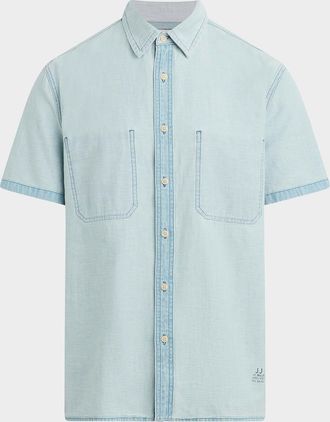 Joe's Mens Reverse Chambray Camp Shirt