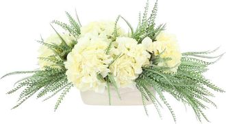Creative Displays Inc. Handmade Faux Hydrangeas & Ferns Arranged In Ceramic Pot