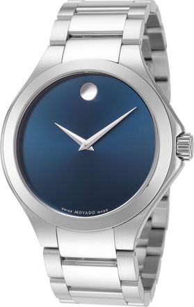 Movado Mens Defio 40mm Silver Tone Quartz Watch