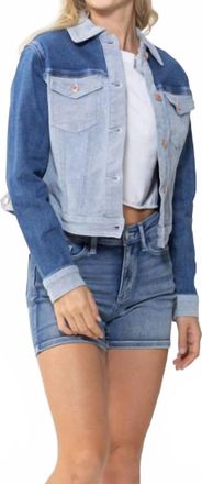 Judy Blue Color Block Denim Jacket In Blue