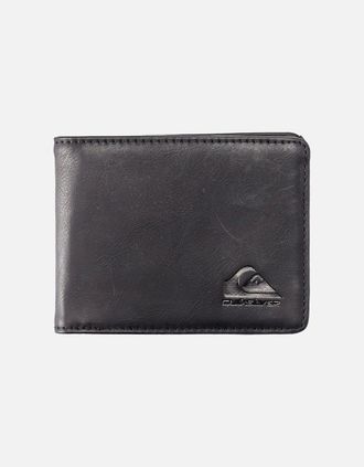 Quiksilver Mens Quiksilver Mens Slim Rays Bi-Fold Faux Leather Wallet Purse - M - Black - Size: L