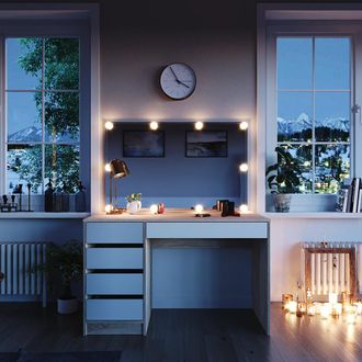 Vicco Tocador Sherry, Blanco/sonoma, 120 Cm Con Iluminaci&oacute;n Led, Vicco