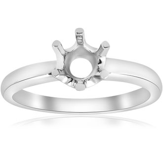 Pompeii3 Solitaire Solstice Style Engagement Ring Setting 14K White Gold Size Selectable