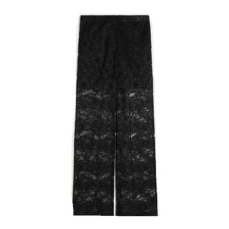 Max Mara Wide Trousers, female, Black, Size: M Rebrod&eacute; Lace Trousers