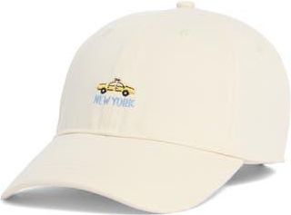 Frasier Sterling NY Taxi Embroidered Baseball Cap in Cream at Nordstrom Rack