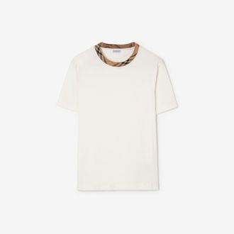 Burberry Check Trim Cotton T-shirt