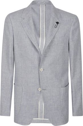 Lardini Light Grey Roma Virgin Wool-Blend Blazer