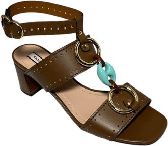 Bally Otta 6225837 Ladies Ring-embellished Perforated Leather Sandals