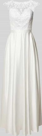 Unique Brautkleid mit floralen Stickereien in Offwhite, Größe 32