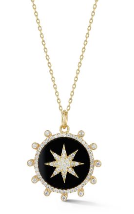 Glaze Jewelry Sterling Silver Round Star Medallion Necklace