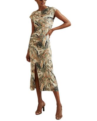 Reiss Lennia Jersey Print Midi Dress