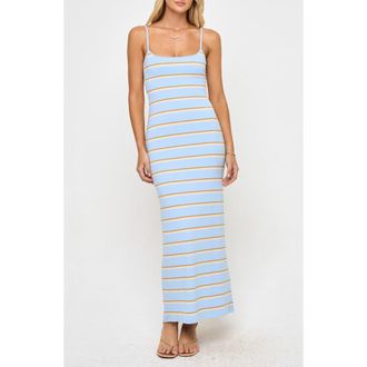 L*Space Jordana Rib Cover-Up Maxi Dress in Yacht Club Stripe at Nordstrom Rack, Size X-Large