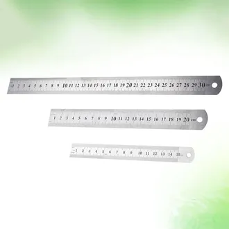 OEM Juego De 3 Reglas Graduadas De Acero Hemoton Con Graduaciones En Pulgadas Y Cent&iacute;metros, Material De Oficina