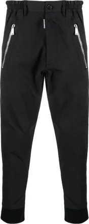 Dsquared2 Icon-print tapered-leg trousers - men - Elastane/Cotton/Cotton - 54 - Black