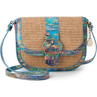 Brahmin Portia Croc Embossed Leather Crossbody Bag in Waterlily at Nordstrom