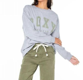Roxy Collegiate Arch Long Sleeve Top In Heritage Heather