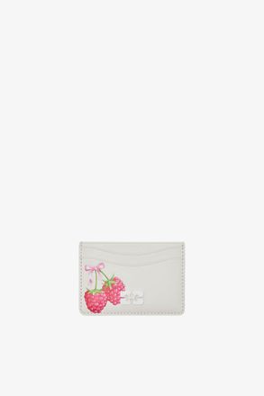 Ganni White Bou Card Holder in