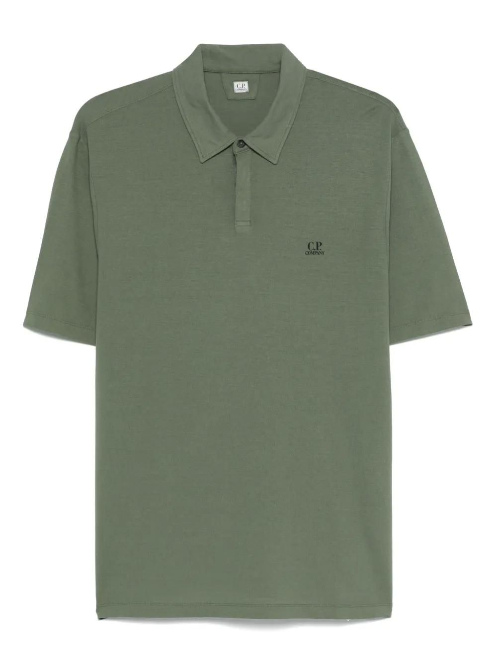 Tシャツ・カットソー C.P. COMPANY Men Polo Shirts 18CMTS031A 005100W683 Green C.P. Company Men's Zipped Polo Shirt in Bronze Green C.P.