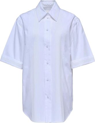 Jil Sander Camicia plissettata a maniche corte - Bianco