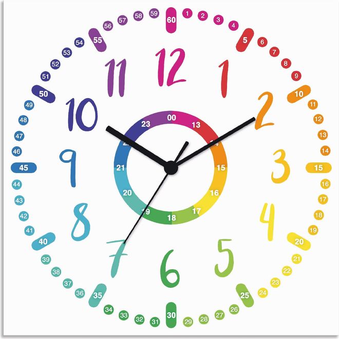 Produktbild von Wanduhr Kinder Ohne Tickgeräusche]30cm Wanduhr Lernuhr Kinderwanduhr Kinderzimmeruhr Für Mädchen Und Jungen Für Kinderzimmer, Küche, Wohnzimmer, Schlafzimmer, Büro