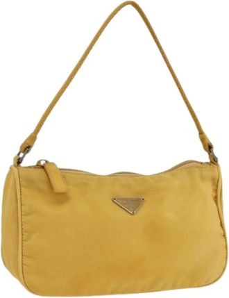 Prada Pre-owned Shoulder Bags, female, Yellow, Size: ONE SIZE Pre-owned Vintage Hand Bag