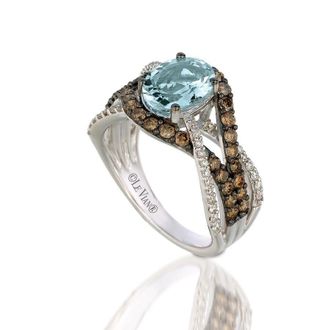 Le Vian Ladies Sea Blue Aquamarine Rings set in 14K Vanilla Gold