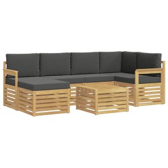 vidaXL Conjunto De Sof&aacute;s De Exterior 7 Pcs Blanco Y Antracita Vidaxl