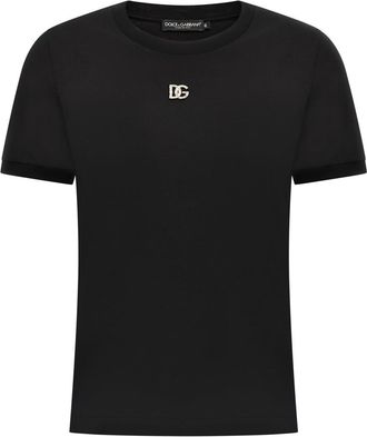 Dolce & Gabbana Black Rhinestone logo T-shirt