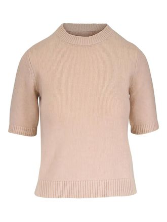 Kinross Cashmere crew-neck short-sleeve T-shirt - Neutrals