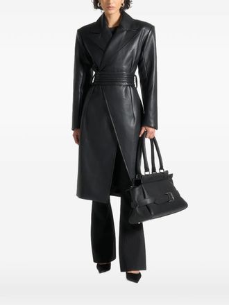 Mani&egrave;re De Voir Malya detachable-belt coat - Black