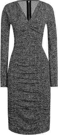 Dolce & Gabbana Chevron Print Cady Midi Jurk - Dames - Casual kleedjes - Zwart - M - Kleedjes
