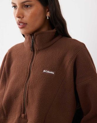 Columbia Timber Meadow pile con mezza zip marrone