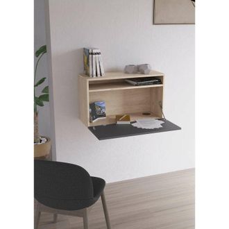 HERDASA Herdasa - Escritorio Suspendido Modelo 628 Color Roble/grafito. 44x75x30 (alto X Ancho X Fondo)