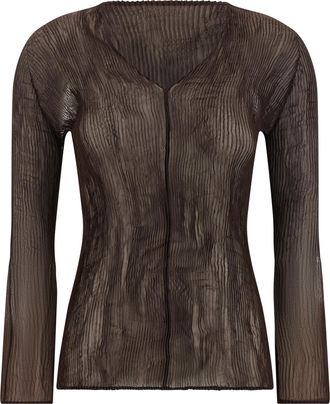 Issey Miyake Brown Polyester Womens Blouse