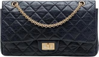 Chanel Pre-owned Vintage Double Flap Shoulder Bag - Dames - Vintage Schoudertas - Zwart - ONE Size - Leer - Vintage