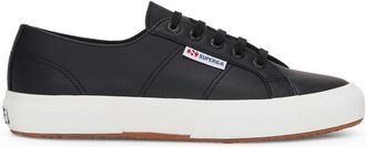 Superga Unisex Adult 2750 Nappa Leather Trainers (Black/Avorio) - Black/White - Size UK 10.5