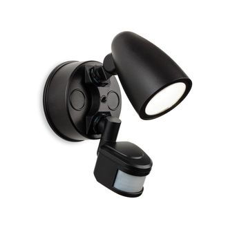 Netlighting Security Outdoor Integrated LED PIR Motion Sensor Wall Spotlight Black IP54