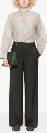 PESERICO Womens Button-Fastening Cotton-Silk Shirt Aw25 W